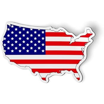 AK Wall Art American Flag Map USA Patriotic - Magnet - Car Fridge Locker - Select Size