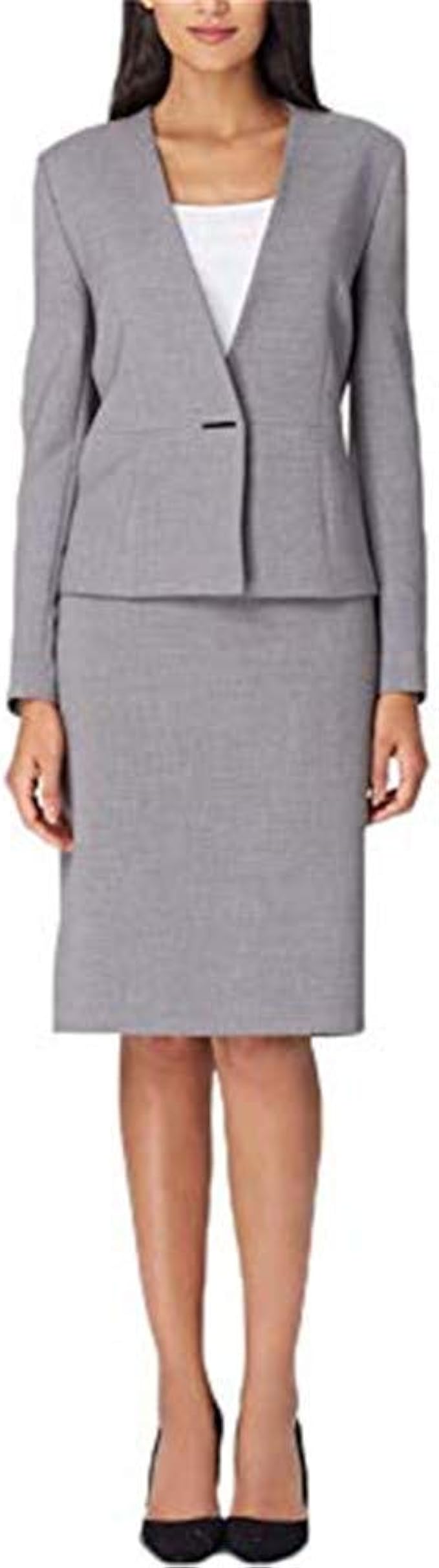 Amazon レディース スーツ スカート2点セット ダブルボタン グレー 通勤 ビジネス用 フォーマル スカートスーツ 通販