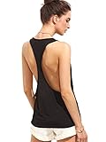SweatyRocks Women's Sleeveless Racerback Tank Top Workout Gym Sport Vest Tops Black S
