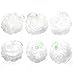 Lulu Essentials Premium Bath and Shower Loofah Poufs | 6 Pack | 60 Grams Each | Cleansing Sponge | Best Mesh Body Scrubbers for Exfoliating | Snow White Colour Boxed for Gifting
