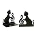 DYQWT Book Nonskid Bookends Art Bookend,1Pairs,(Black 2 style)