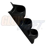 GlowShift Universal Black Triple Pillar Gauge Pod - Fits Any Make/Model - ABS Plastic - Mounts (3) 2-1/16" (52mm) Gauges to Vehicle's A-Pillar