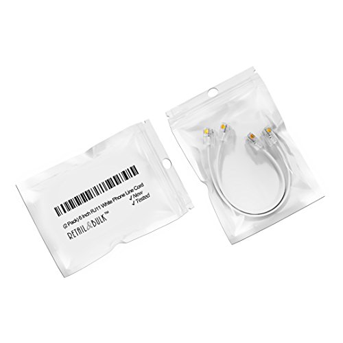 (2 Pack) 6 Inch Short Telephone Cable Rj11 Male to Male, 6p4c Phone Line Cord - Thumbnail 2