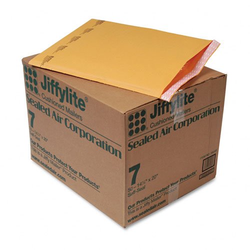 Sealed Air 39098 Jiffylite Self-Seal Mailer Side Seam #7 14 1/4 x 20 Golden Brown 50/Carton