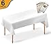 6 Pack Premium Disposable Plastic Tablecloth | 54x108 Inch Rectangle | Reusable Washable | Plastic Table Cover for | Parties | Events | Occasions (White)