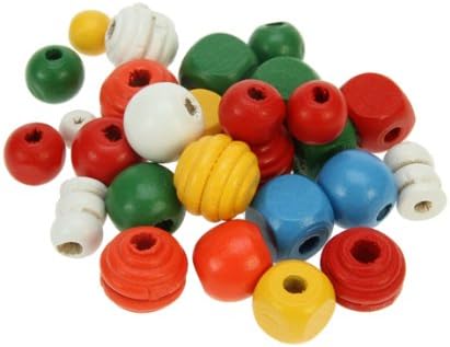 Artstraws CT2290 Creation Station 6-15 mm 200 g Wooden Craft Beads in Assorted Colours and Shapes, Pack of 650