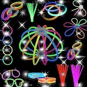 GILORRA 200 Pcs Glowsticks Bulk Party Favours 8" Glow In The Dark Party Supplies, Light Sticks For Neon Party Glow Necklaces And Bracelets for Adults And Kids(100 Glow Sticks with 100 Connectors)