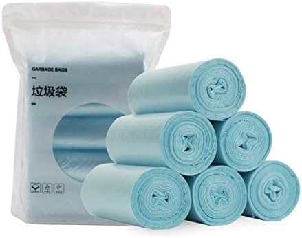 LOISLEILA Thick Trash bags Garbage Bags 150 Count (5 Rolls) 45 * 50cm 10L For Kitchen Office Bedroom Bathroom (Turkey blue)