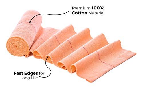 MY-ARMOR-Premium-Cotton-Crepe-Bandage-Roll-Sports-Wrist-Wrap-Straps-Elastic-Compression-Pack-of-2-4m-x-6cm MY ARMOR Premium Cotton Crepe Bandage - Roll Sports Wrist Wrap Straps, Elastic Compression (Pack of 2 (4m x 6cm))