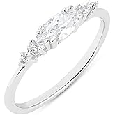 Milla CZ Engagement Rings for Women - Solid 925 Sterling Silver with 14K Gold Plated or Silver Finish, Stackable Wedding Band, Promise Rings for Her, Hypoallergenic, Comfort Fit