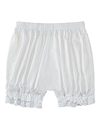 Pantalones cortos de algodón con dobladillo de encaje para dama