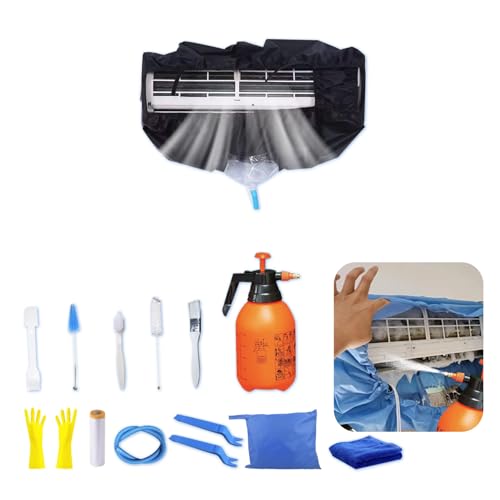 ZSPLIT-MAIR Wall Air Conditioner Cleaning Kit, Split Air Conditioning Cleaning Kit, Air Conditioning Split Cleaning Tarpaulin (15 Pieces, Black, Medium Size: 68-98 cm/27.55-39.37 Inches)