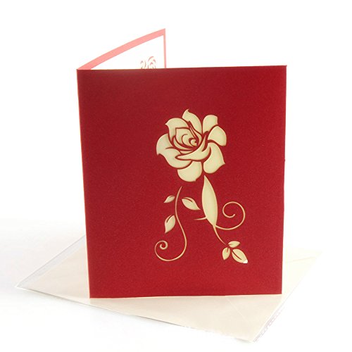 3d Rose Flower Popup Card Hollow Bouquet Biglietto Di Auguri