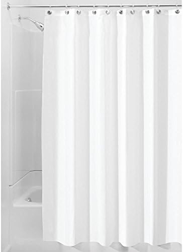 Waterproof Mold and Mildew-Resistant Fabric Shower Curtain, 72-Inch by 72-Inch, White