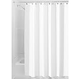 Waterproof Mold and Mildew-Resistant Fabric Shower Curtain, 72-Inch by 72-Inch, White