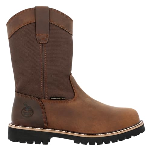 Georgia Boot Core 37 Steel Toe Waterproof 10" Pull-On Work Boot, Brown, Size 8(…