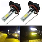 Calais Extremely Bright H8 LED Fog lights 2000 lumens High Power COB Chips LED H8 3000K Yellow LED Fog Lights Lamp Bulbs Replacement (Set of 2)