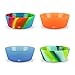 Silipint Squeeze-a-Bowl Silicone Bowl Set, Microwave-, Dishwasher-, and Freezer-Safe Bowls for Indoor and Outdoor Use, Bend Blue, Tough Tangerine, Sea Swirl, Hippy Hop, Set of 4