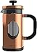 bonVIVO GAZETARO I Large French Press Coffee Maker - Glass French Coffee Press Machine Made of Heat Resistant Stainless Steel and Borosilicate Glass in Copper Finish, With Filter, 34 ounces…