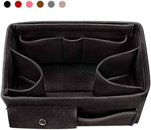 Felt Insert Purse Organizer, Handbag Organizer, Bag in Bag, Diaper Bag Organizer, Fit LV Speedy 25-40, Neverfull, 3 Sizes, 6 Colors (Small, Black)