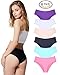 Micolin Underwear Women, Panties Hipster Seamless Invisible Bikini Half Back Coverage Lingerie-6 Pack Colors