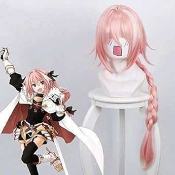 Amazon Com Fate Apocrypha Astolfo Pink Wig Anime Female Character Cosplay 85cm Twist Braid Long Hair Womens Fashion Wigs Used For Comic Con And Halloween Party Home Kitchen