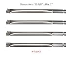 BBQ funland SB5591 (4-pack) Straight Stainless Steel Pipe Burner Replacement for Charbroil, Front Avenue, Charmglow, Sears Kenmore, Centro and Other Grills