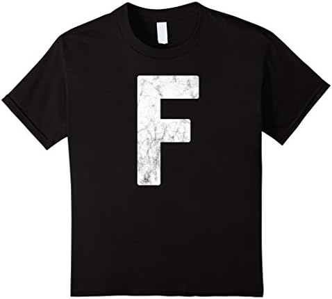 Kids Letter F Monogram Initial Shirt 6 Black