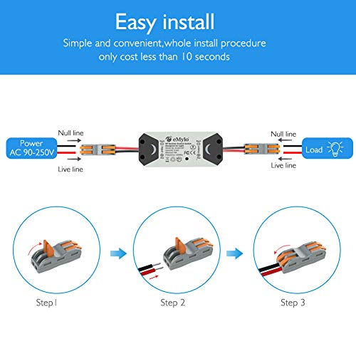 eMylo Smart Wireless Relay Switch DC 12V RF Relay Module One 1-Channel Remote Control Switch 5V-24V RF Switch Home Automation 433Mhz with Two Transmitters 1 pack - Thumbnail 4