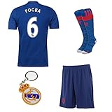 2016/2017 Manchester United #6 pogba away Kids Soccer Football Jersey Short Socks
