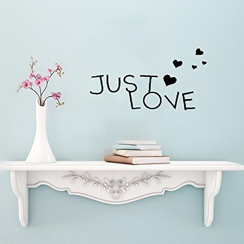 wall sticker inspirational Creative Quote Love Just Love Hearts Decals for Living Room Bedroom Decor