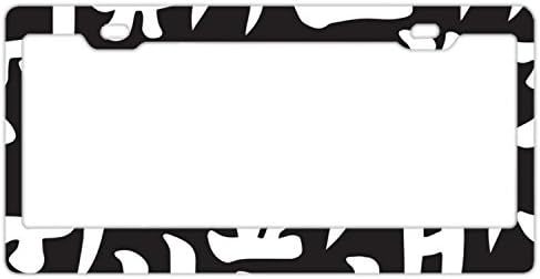 EXMENI Korean Alphabet License Plate Frame Theft-proof Frames Stainless Steel Board Frames