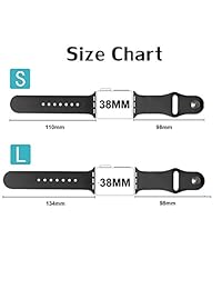 Correa de repuesto para Apple Watch de 1.496 in y 1.654 in, correa de silicona suave deportiva iWatch para Apple Watch Serie 3 2 1, para hombres y mujeres, tamaño pequeño, tamaño grande, 8 unidades