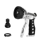 M PLUS Garden Hose Nozzle Spray Nozzle Hand Sprayer Heavy Duty Metal Pistol Grip Trigger Quick Connector Adjustable Pattern for Plant Watering Car Washing Pets Showering ...