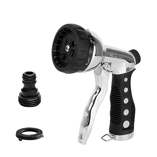 M PLUS Garden Hose Nozzle Spray Nozzle Hand Sprayer Heavy Duty Metal Pistol Grip Trigger Quick Connector Adjustable Pattern for Plant Watering Car Washing Pets Showering ...