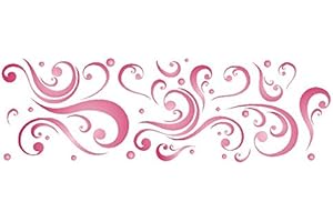 STENCILS FOR WALLS Abstract Scroll Stencil, 9.5 x 3 inch (S) - Classic Art Nouveau Deco Border Wall Stencils for Painting Template