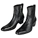 OTTO ZONE Dress Boot for Men Leather Chukka Designer Boots Casual Heel Shoes Zipper-up