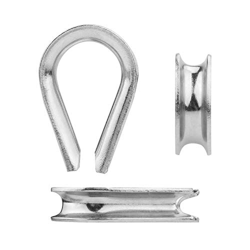 CBTONE M6 Stainless Steel Thimble for 7/32" - 1/4" Diameter Wire Rope Cable Thimbles Rigging - 50 Pack - Thumbnail 3