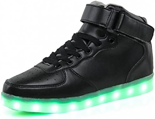 LED Light Up Hi-Top Shoes 11 Color Patterns, USB Rechargeable, Sneakers for Men, Women, Boys, &amp; Girls