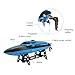 Blexy RC Boat 2.4GHz 4 Channels Remote Control Electric Racing Boat 25KM/H High Speed Transmitter with LCD Screen 100 Blue