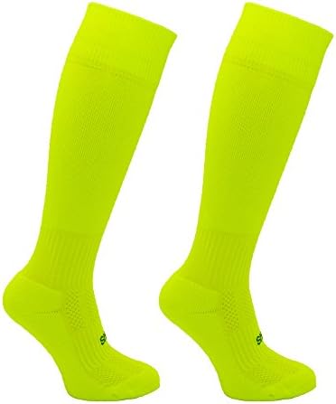STAY UP Kid’s Sports Socks 2 Pairs with Stay On Technology – Fluro MED 11+ yrs