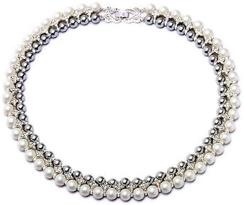 House of Joy Great Gatsby Vintage Regal Style Elegant Glamours Sophisticated Wedding Bridal Simulated White Pearl Necklace