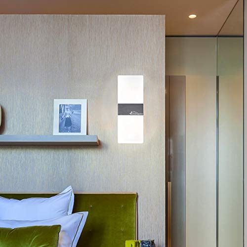 Kernorv Modern Wall Sconce, Set of 2 Led Wall Sconces Light Modern and Fashion Cool White Led Wall Light for Bedroom Living Room Balcony Porch Office Hotel and Hallway 11.4" x 4.3" (12W, 6000K) - Thumbnail 5