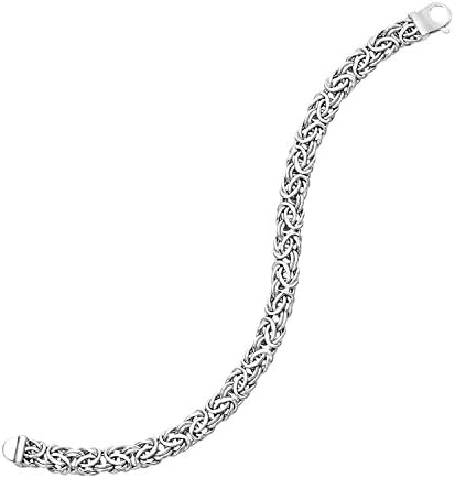 14K White Gold Byzantine Style Chain Bracelet