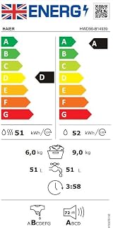 Haier HWD90-B14939 Freestanding Washer Dryer 9kg 6kg 1400RPM White view 8