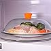 Mikro Innovations Microwaveable Tempered Glass Plate Food Cover Tall Spatter Guard - Silicone Grip with Steam Release Vent Hole - 2lbs - Orange