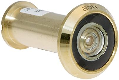 ABH Solid Brass 200 Degree Peephole Door Viewer UL Rated Glass Lenses Bright Brass