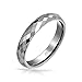 Bling Jewelry Couples Multi Faceted Prism Cut Titanium Wedding Band Rings for Men for Women Silver Tone Comfort Fit 4MM