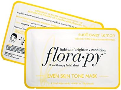 Florapy Beauty Even Skin Tone Sheet Aromatherapy Mask, Sunflower Lemon, 1 Count