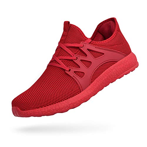 MARSVOVO Boys Sneakers Lightweight Athletic Sports Running Shoes Breathable Tennis Shoes Red Size 4